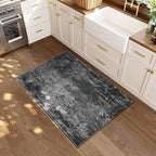 Entrance Rugs Indoor 2x3 Black Entry Rug Washable Abstract Black Small Area Rug - Image 2