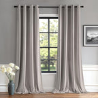 MIULEE Velvet Curtains Silver Light Grey Elegant Grommet Thermal Insulated by MIULEE