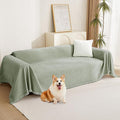 MYSKY HOME Green Sofa Covers Tassel Couch Cover by MYSKYHOME