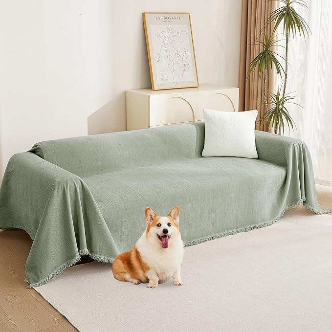 MYSKY HOME Chenille Sofa Slipcovers Sage Green Sofa Covers by MYSKYHOME
