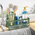 Kitsure Sponge Holder for Kitchen Sink, 7.9" Wide - 1 Tier, Green