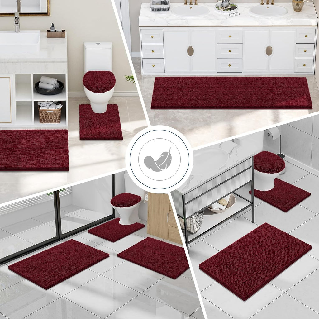Smiry Bathroom Rugs 30X20, Luxury Chenille Extra Soft Absorbent Bath Mat