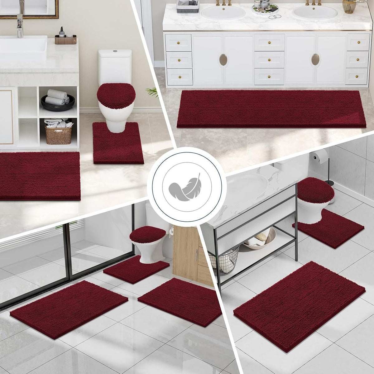 Smiry Bathroom Rugs 30X20, Luxury Chenille Extra Soft Absorbent Bath Mat