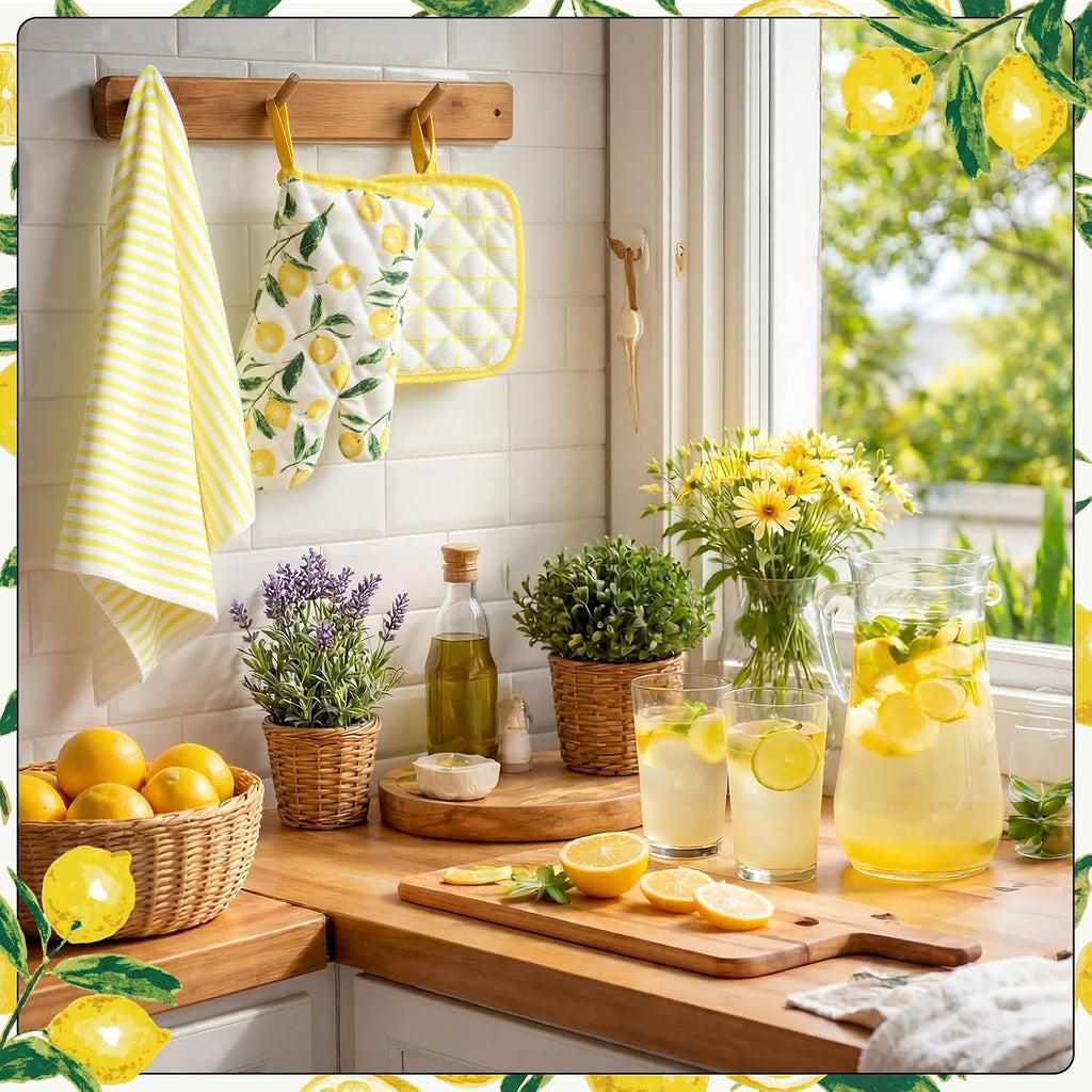 Tigeen 8-Pack Lemon Kitchen Decor Set Lemon Kitchen Accessories