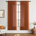Nanspring Rust Linen Curtains for Living Room 72 Inches Long Light Filtering by Nanspring