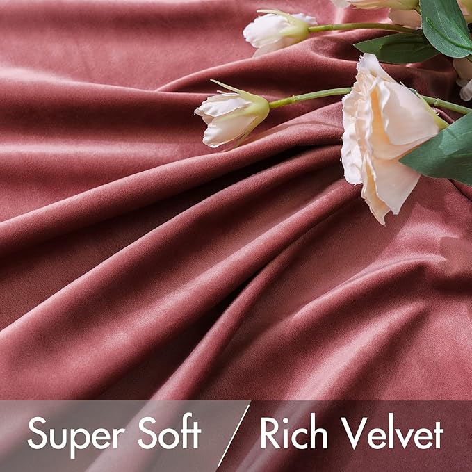 MIULEE Velvet Curtains 2 Panels Luxury Blackout Curtains - Image 4