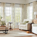 jinchan Linen Floral Curtains 84 Inch Length - Image 2