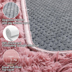 ONASAR Blush Area Rugs for Bedroom Living Room, Fluffy Fuzzy Shag Shaggy 4x6 - Image 3