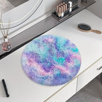 Tie Dye Rainbow Round Rugs Small 2x2 ft Fluffy Circle Rug Furry Carpet Shaggy - Image 3