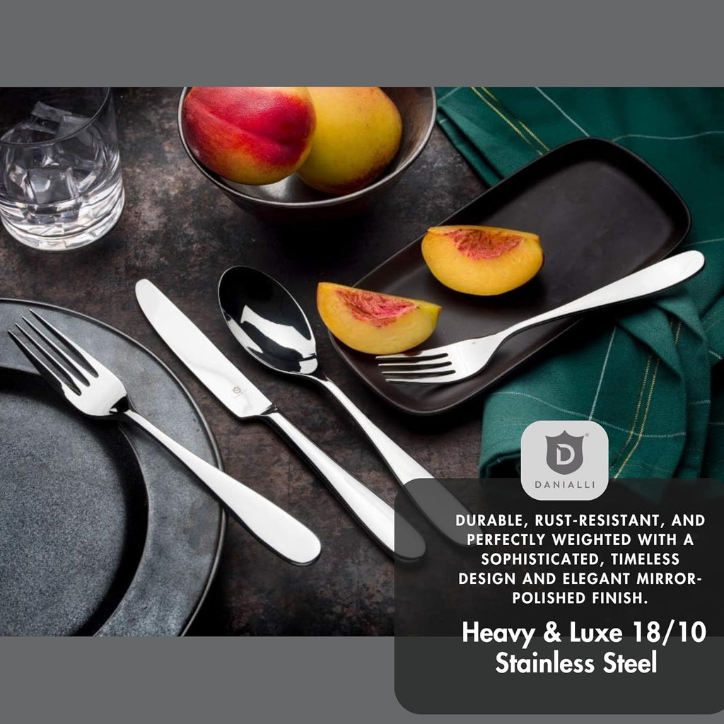 Danialli Silverware Set for 8, 18/10 Stainless Steel (40-Piece, Fidenza)