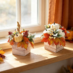 winemana Fall Decorations Artificial Pumpkin Gourd Berries Leaves, 2 Pack