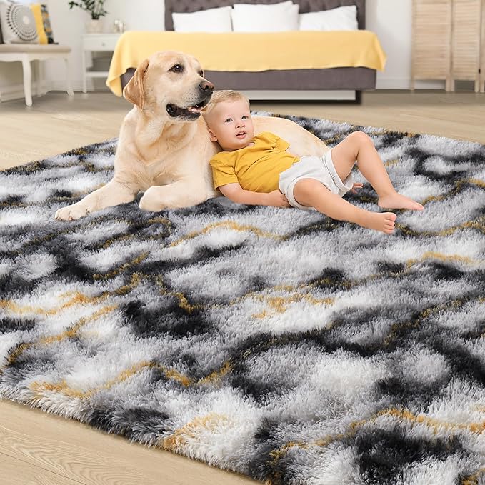 Tepook Fluffy Large Rugs for Living Room, Area Rug 6x9 Soft Carpet for Bedroom - Image 4