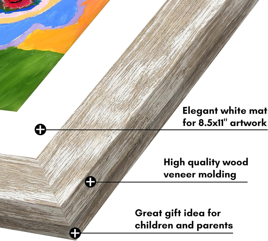 Americanflat 8.5x11 Changeable Kids Art Frame - Driftwood