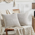 Fancy Homi 2 Packs Neutral Grey Euro Decorative Throw Pillow Covers 26x26 Inch by Fancy+Homi
