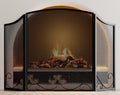 Lizh Metalwork 3-Panel Black Wrought Iron Fireplace Screen,48"(L) x 29"(H) Spark Guard with Scrolling Design,Decorative Hearth Screen