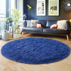 6‘x6’ Blue Round Rug for Bedroom, Ultra Soft Fluffy Circle Rug for Kids Girls - Image 8