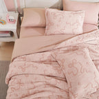 Full Size Comforter Sets for Girls - 7 Pieces Bow Bedding Set Bed in a Bag