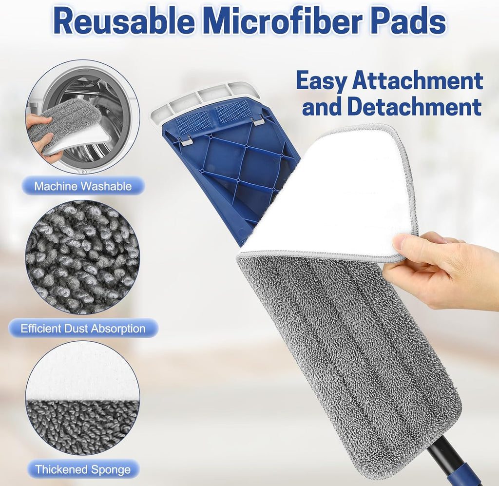 BUVE Microfiber Flat Mop for Hardwood Floors Cleaning