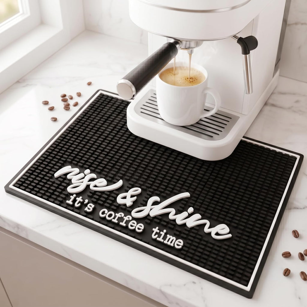 Coffee Bar Mat, Rise and Shine - Coffee Bar Accessories, Station, 18x12