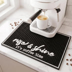 Coffee Bar Mat, Rise and Shine - Coffee Bar Accessories, Station, 18x12