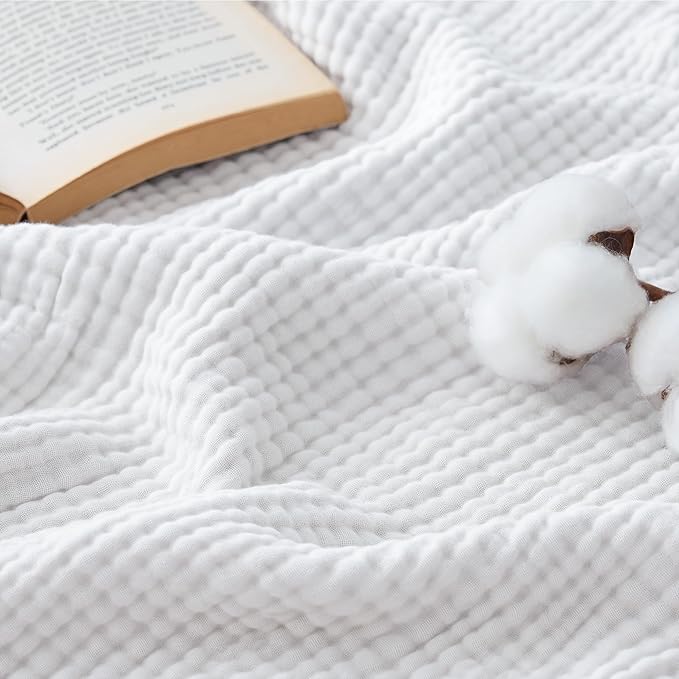 Bedsure 100% Cotton Muslin Blanket King Size by BEDSURE