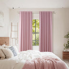 Guken Rose 100% Blackout Linen Curtains 96 Inch Length 2 Panels Set - Image 8