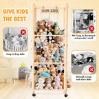 Stuffed Animal Storage Organizer with Wheels, Plush Storage Cage
