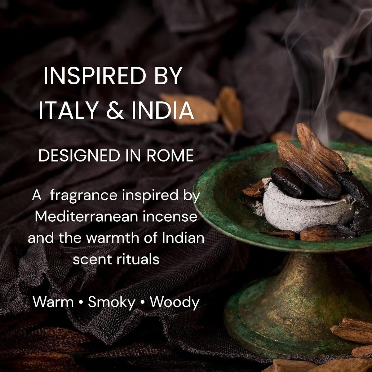 Midnight Bloom Premium Scented Candle, Myrrh & Oud, 8 oz, Designed in Rome,100% Soy Wax Jar Candle, 45+ Hour Burn, Italian & Indian Inspired Fragrance, Home Décor Gift