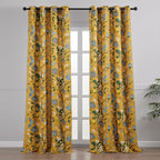 Topfinel Mustard Yellow Vintage Curtains & Drapes 84 Inches Long, Grommet - Image 2