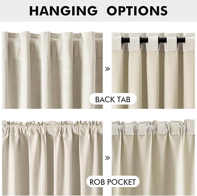 MIULEE 100% Blackout Linen Curtains - Image 5