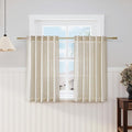 Nanspring Beige Cafe Curtains 45 Inch Length Set 2 Panel Back Tab Pocket Semi by Nanspring