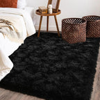 Black Rug for Bedroom, Soft Shaggy Modern Shag 4x6 Area Rugs for Living Room - Image 7