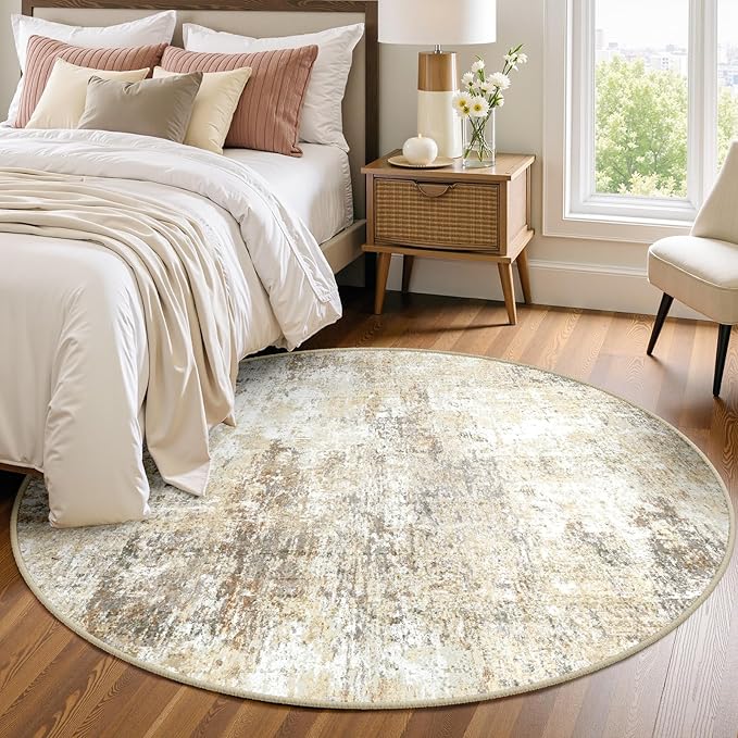 Washable Area Rugs 4ft Non-Slip Modern Abstract Soft - Image 2