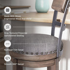 Signature Design by Ashley 1-Piece Swivel Counter Height Bar Stool, Gray