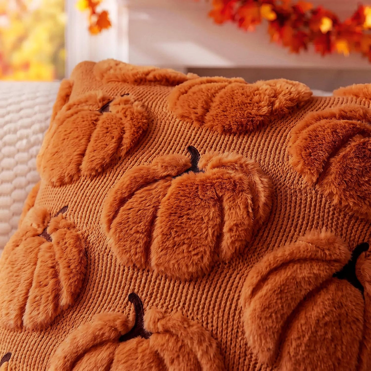 Fall Pillow Covers Pumpkin Fall Decor 18x18 Set of 2 Caramel