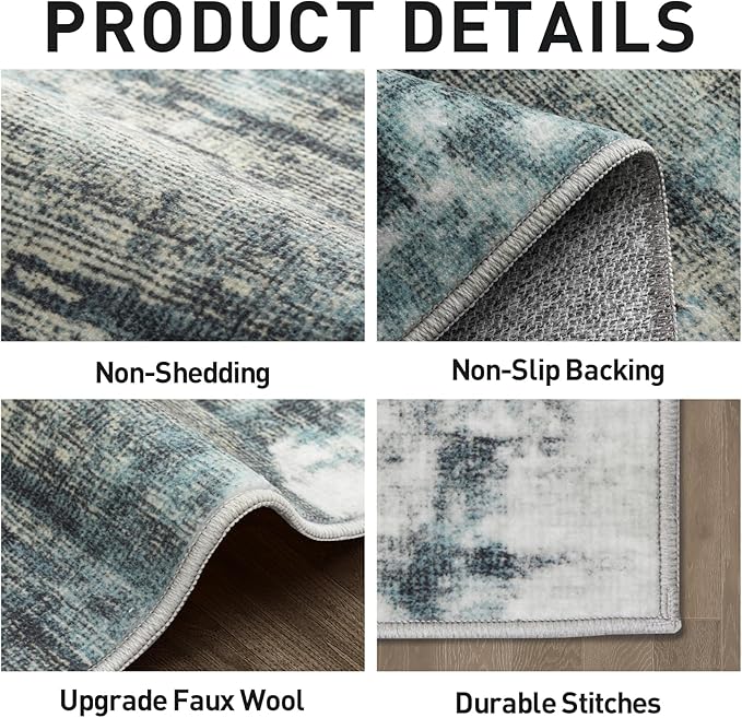 10x14 Area Rugs Washable Rug: Modern Abstract Living Room Rug Soft Anti-Skid - Image 6