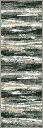 Lansny Modern Abstract Runner Rug 2x6, Forest Green Washable Kitchen Runner - Image 9