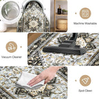 Yamaziot Washable Runner Rug, 2x8 Non-Slip Boho Vintage Hallway Rug Runner - Image 5