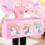 Extra
Large
Toy
Box
with
Lids,
Collapsible
Storage
Chest,
40"x16"x16"
Pink
