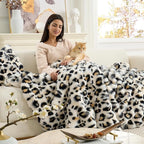 Cozy Bliss Leopard Print Faux Fur Throw Blanket - Image 2