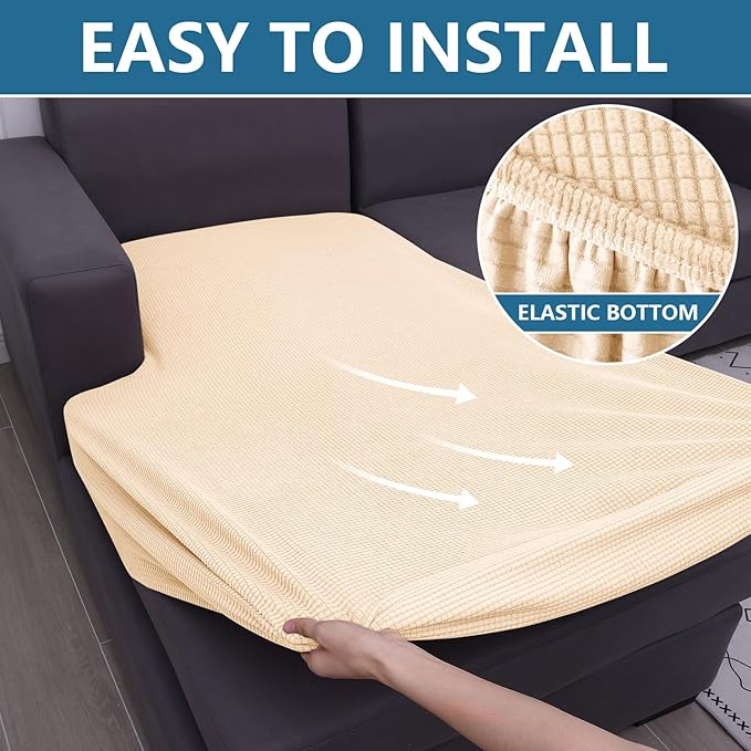 hyha Waterproof Sectional Couch Covers, Non Slip Sofa Couch Cushion Covers L - Image 8
