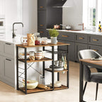 VASAGLE Kitchen Baker’s Rack, Steel Frame, Wire Basket, 6 Hooks