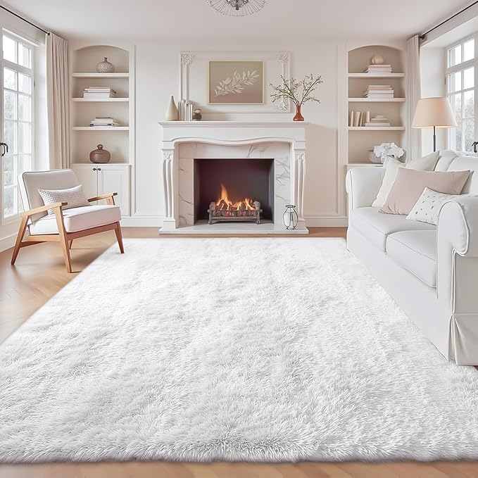 8x10 Area Rugs for Living Room: Fluffy Shag Soft Washable Rug Large Fuzzy Plush by VECARF
