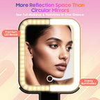 GOMIPURU Magnifying Travel Mirror with Light, 30X/1X Double-Sided Magnifying Mirror with 3 Color Lights, Brightness Adjustable, Foldable Handheld Makeup Mirrors Portable for Travel and Desktop, Dark