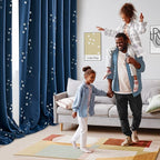 Deconovo Designer Series Silver Print Cubic Print Blackout Curtains - Image 5