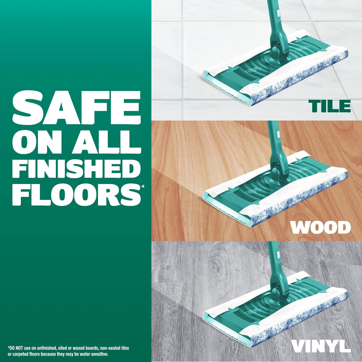 Swiffer Mop & Go Deluxe 2-in-1 Multi-Surface Kit for Floor Cleaning