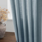 Nanspring Light Blue Linen Curtains 80 Inches Long 2 Panels Set - Image 4