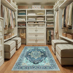 Area Rugs 3'x5' Washable Non-Slip, Floral Vintage Distress Print Pattern - Image 4