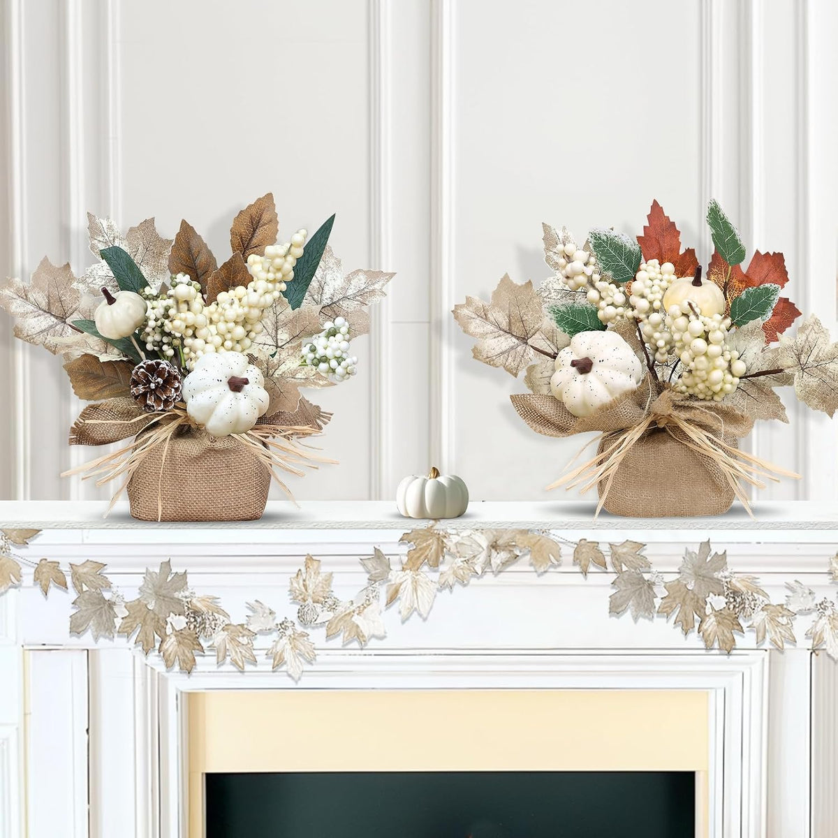 Timer - 2 Pack Fall Tabletop Maple Tree with 20LEDs Thanksgiving Decor