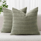 MIULEE Pack of 2 Corduroy Decorative Throw Pillow Covers 20x20 Inch Soft Boho by MIULEE